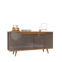 Buffet Balcão Grace 4 Portas Cinza Perola/Noce Casa D Buffet Balcão Grace 4 Portas Cinza Perola/Noce Casa D