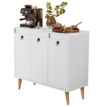 Buffet / Balcão JA Estilo Retrô Com Pés em Madeira Maciça Cor Branco Buffet / Balcão JA Estilo Retrô Com Pés em Madeira Maciça Cor Branco