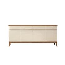 Buffet Balcão MG 1.90m 4 Portas Estilo Retrô Cor Off White / Nogueira Buffet Balcão MG 1.90m 4 Portas Estilo Retrô Cor Off White / Nogueira