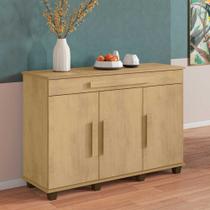 Buffet Balcão Rubi para Sala ou Cozinha 3 Portas 1 Gaveta com Puxadores MDF e Pés Altos Design Moderno Buffet Balcão Rubi para Sala ou Cozinha 3 Portas 1 Gaveta com Puxadores MDF e Pés Altos Design Moderno