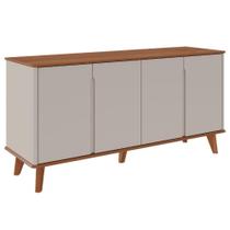 Buffet Balcão Serena 4 Portas 1 Prateleira MDF Off White Milani Movelaria Buffet Balcão Serena 4 Portas 1 Prateleira MDF Off White Milani Movelaria