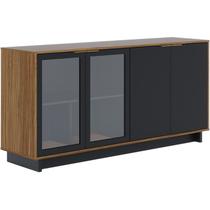 Buffet Bancada 4 Portas 160 cm Vitoria Preto Noce Milano CLB - Colibri