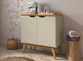 Buffet / Bancada PR 2 Portas Retrô Cor Off White / Cinamomo