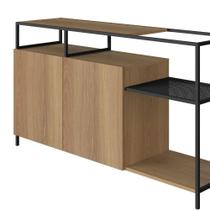 Buffet Bar Dinâmico York 135cm Estrutura Preto Fosco - Hanover