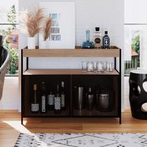 Buffet Bar New 100 cm Hanover e Preto A05 - D'Rossi Buffet Bar New 100 cm Hanover e Preto A05 - D'Rossi