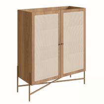 Buffet Bar Oslo 2 PT Hanover e Dourado 110 cm