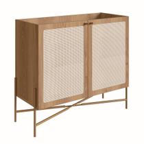 Buffet Bar Oslo 2 PT Hanover e Dourado 81 cm