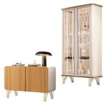 Buffet Benvenuto e Cristaleira Évora Off White Cinamomo HB Móveis