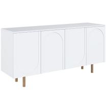 Buffet Capela Pés Em Madeira Natural - Branco