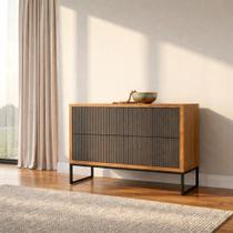 Buffet Charlote Pés Metalicos 2 Gavetas Espresso Móveis Buffet Charlote Pés Metalicos 2 Gavetas Espresso Móveis