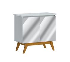 Buffet Classic 2 Portas Branco Acetinado e Espelho - Imcal Móveis