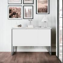 Buffet Classico com 3 Portas Veneza Branco Preto