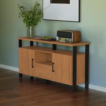Buffet com 2 Portas e Gaveta 135cm Industrial Marrom/Freijó/Preto Buffet com 2 Portas e Gaveta 135cm Industrial Marrom/Freijó/Preto