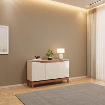 Buffet com 3 Portas em MDF e 2 Prateleiras DJ Móveis Joile Freijó Off White