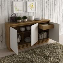 Buffet com 3 Portas - Natural/Off White Buffet com 3 Portas - Natural/Off White