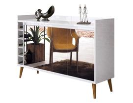 Buffet com Adega Estilo com Espelho Branco - MoveisAqui