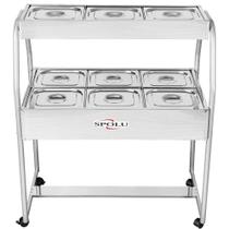 Buffet Combinado 6 Cubas Quente e 3 Cubas Frias SPL506CO Spolu 220V