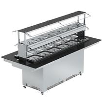 Buffet Conjugado Quente/Frio 2,40m 12+6 GNs 1/2 New Buffet NBRCQF-12 Inox Refrimate - Iluminação LED