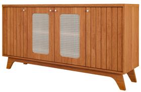 Buffet Dani 4 Portas Com Tela 152cm Cinamomo Ripado