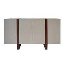 Buffet de Madeira Barone 130 cm com 4 Portas e 1 Gaveta Interna - Laca Avelã e Pés Imbuia Buffet de Madeira Barone 130 cm com 4 Portas e 1 Gaveta Interna - Laca Avelã e Pés Imbuia