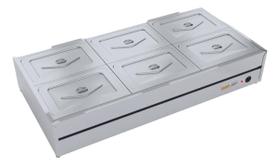 Buffet de Mesa Térmico Banho-Maria Self-Service 6 Cubas Ibet