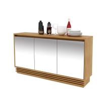 Buffet de Sala Jantar BB2609 3 Portas c/ Espelho e 1 Gaveta Natural - Tecno Mobili Buffet de Sala Jantar BB2609 3 Portas c/ Espelho e 1 Gaveta Natural - Tecno Mobili