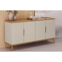 Buffet de Sala Jantar Evora c/ 4 Portas Jequitiba/Off White Fosco - Linea Brasil