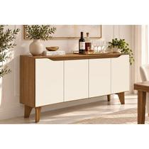 Buffet de Sala Jantar Quartzo 4 Portas Nature/Off White - Henn