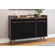 Buffet de Sala Jantar RT3134 3 Portas Rustico/Preto - Movelbento Buffet de Sala Jantar RT3134 3 Portas Rustico/Preto - Movelbento