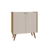 Buffet de Sala Jantar Vértice c/ 2 Portas Frisadas Cinamomo/Off White - Genialflex