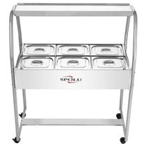 Buffet de Salada Expositor Spolu SPL511 4,5L 6 Cubas sem Porta Inox