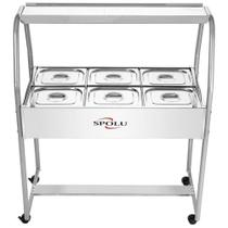 Buffet de Salada Infantil SPL511IF 6 Cubas Inox com Gelo-X Spolu