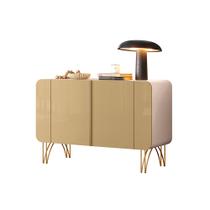 Buffet Decorativo Benvenuto MDP/MDF Sala de Estar Pés em Aço Off White/Champagne G26 - HB Móveis Buffet Decorativo Benvenuto MDP/MDF Sala de Estar Pés em Aço Off White/Champagne G26 - HB Móveis