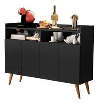 Buffet delux delta classico 4 portas preto