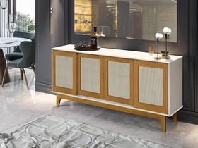 Buffet Detroit 4 Portas Branco / Madeira - Tebarrot Buffet Detroit 4 Portas Branco / Madeira - Tebarrot