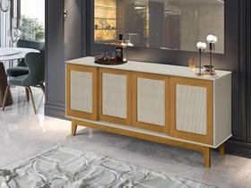 Buffet Detroit 4 Portas Off White / Madeira - Tebarrot Buffet Detroit 4 Portas Off White / Madeira - Tebarrot