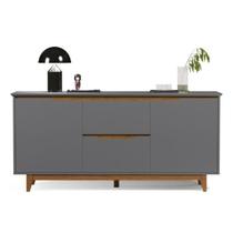 Buffet Duas Portas Flow Cinza/Freijó - EJ Móveis Buffet Duas Portas Flow Cinza/Freijó - EJ Móveis