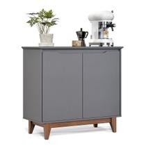Buffet Duas Portas Sem Gaveta Flow Cinza - EJ Móveis
