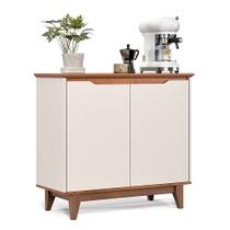 Buffet Duas Portas Sem Gaveta Flow Off White/Freijó EJ Móveis Buffet Duas Portas Sem Gaveta Flow Off White/Freijó EJ Móveis