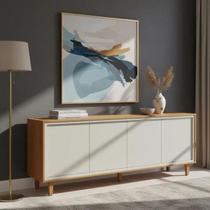 Buffet Dux 4 Portas 100% MDF Gaveta Interna Naturalle Off Buffet Dux 4 Portas 100% MDF Gaveta Interna Naturalle Off