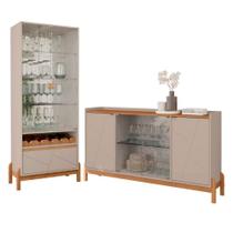 Buffet e Cristaleira Morris Off White Cedro Buffet e Cristaleira Morris Off White Cedro