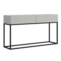 Buffet Eros 110cm 2 Gavetas Estilo Industrial Moderno Com Pes De Ferro Preto Linha Alta Bancada