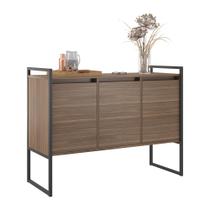 Buffet Estilo Industrial Com 3 Portas 120 - Affara Preto