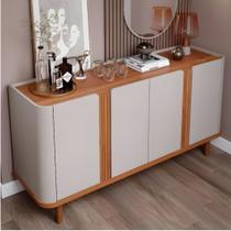 Buffet Eva 4 Portas Off White/Cinamomo com Ripado Cimol Buffet Eva 4 Portas Off White/Cinamomo com Ripado Cimol