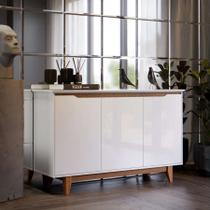 Buffet Flow 3 Portas Sala De Estar Aparador 100% MDF Pés De Madeira Buffet Flow 3 Portas Sala De Estar Aparador 100% MDF Pés De Madeira