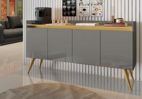 Buffet Gold 4 Portas Cinza/Mel Móveis Primus Buffet Gold 4 Portas Cinza/Mel Móveis Primus