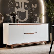 Buffet Grande 2 Portas 2 Gavetas Pés de Madeira Flow Ej Móveis