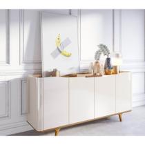 Buffet Imcal ARC 04 Portas 1,80m Off White com Nature, Design Moderno Buffet Imcal ARC 04 Portas 1,80m Off White com Nature, Design Moderno
