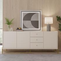 Buffet Jasper 184 cm Off White Fosco com Dourado