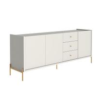 Buffet Jasper 3 Portas 3 Gavetas Off White e Dourado Buffet Jasper 3 Portas 3 Gavetas Off White e Dourado